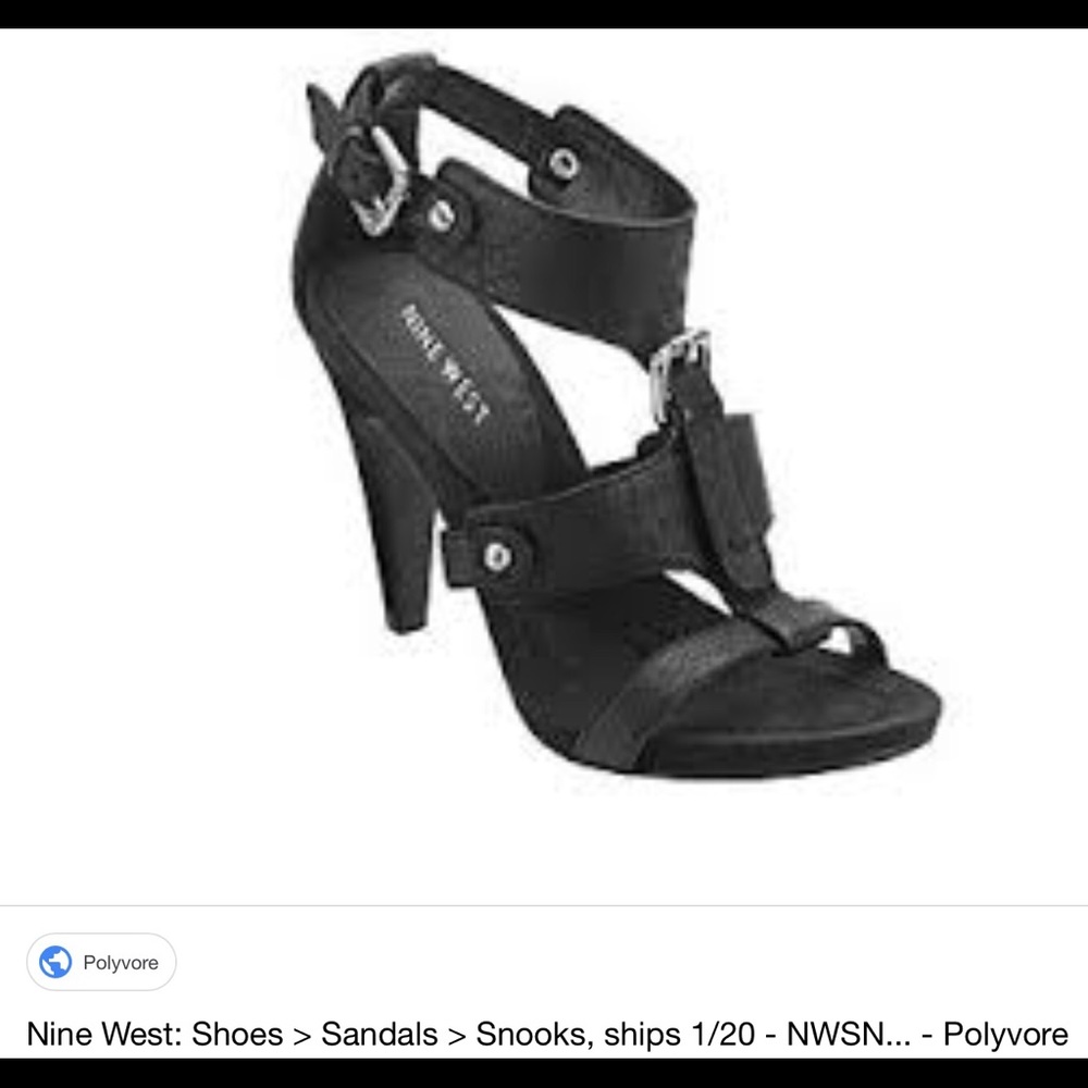 NINE WEST BLACK LEATHER SUMMER GO TO HEELS